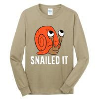 Snailed It Funny Snails Snail Lovers Tall Long Sleeve T-Shirt