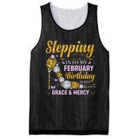 Stepping Into February Birthday With Gods Grace And Mercy Mesh Reversible Basketball Jersey Tank