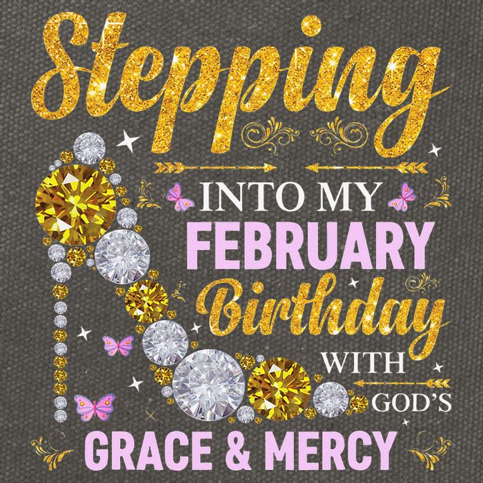 Stepping Into February Birthday With Gods Grace And Mercy Cotton Canvas Backpack