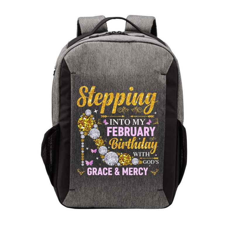Stepping Into February Birthday With Gods Grace And Mercy Vector Backpack