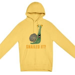 Snailed It Funny Snails Snail Lovers Premium Pullover Hoodie