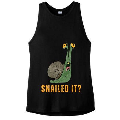 Snailed It Funny Snails Snail Lovers Ladies PosiCharge Tri-Blend Wicking Tank