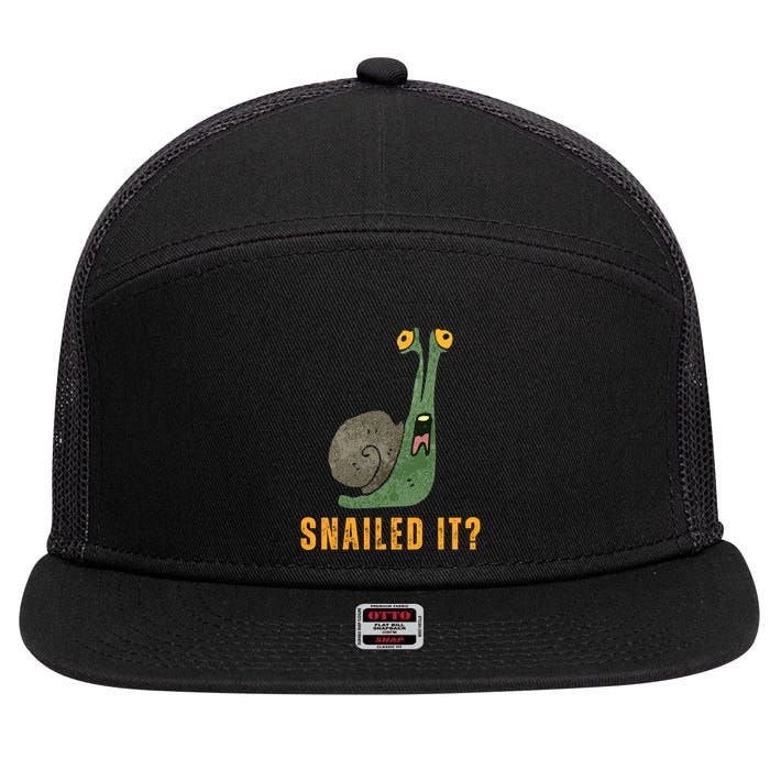 Snailed It Funny Snails Snail Lovers 7 Panel Mesh Trucker Snapback Hat