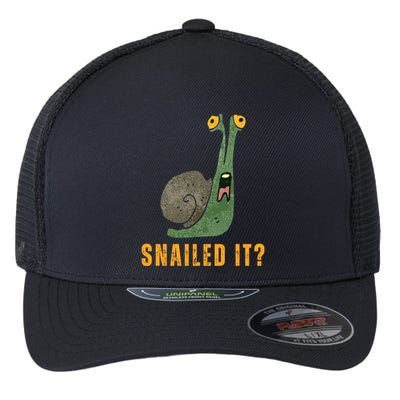 Snailed It Funny Snails Snail Lovers Flexfit Unipanel Trucker Cap