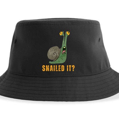 Snailed It Funny Snails Snail Lovers Sustainable Bucket Hat