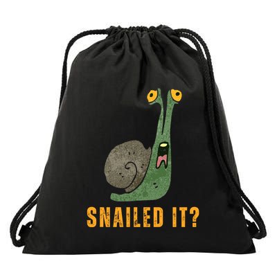 Snailed It Funny Snails Snail Lovers Drawstring Bag