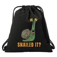 Snailed It Funny Snails Snail Lovers Drawstring Bag