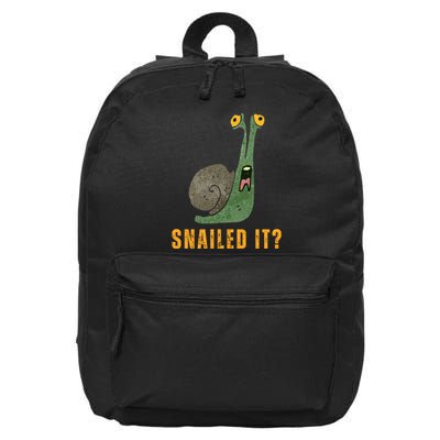 Snailed It Funny Snails Snail Lovers 16 in Basic Backpack