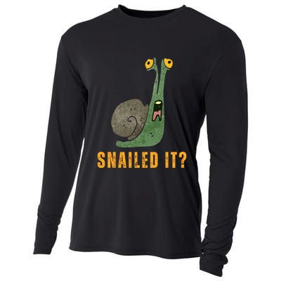 Snailed It Funny Snails Snail Lovers Cooling Performance Long Sleeve Crew