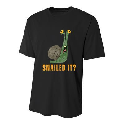 Snailed It Funny Snails Snail Lovers Youth Performance Sprint T-Shirt