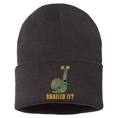 Snailed It Funny Snails Snail Lovers Sustainable Knit Beanie