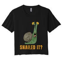 Snailed It Funny Snails Snail Lovers Crop Top
