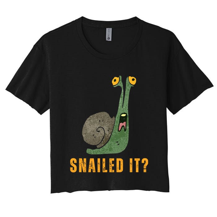 Snailed It Funny Snails Snail Lovers Crop Top
