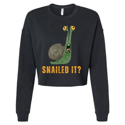 Snailed It Funny Snails Snail Lovers Cropped Pullover Crew