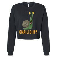 Snailed It Funny Snails Snail Lovers Cropped Pullover Crew