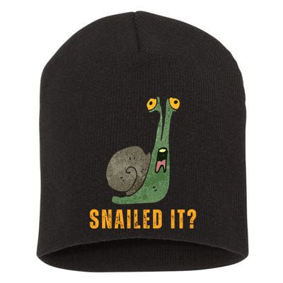 Snailed It Funny Snails Snail Lovers Short Acrylic Beanie