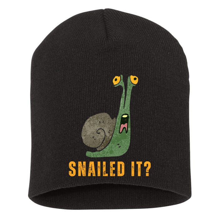Snailed It Funny Snails Snail Lovers Short Acrylic Beanie