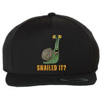 Snailed It Funny Snails Snail Lovers Wool Snapback Cap