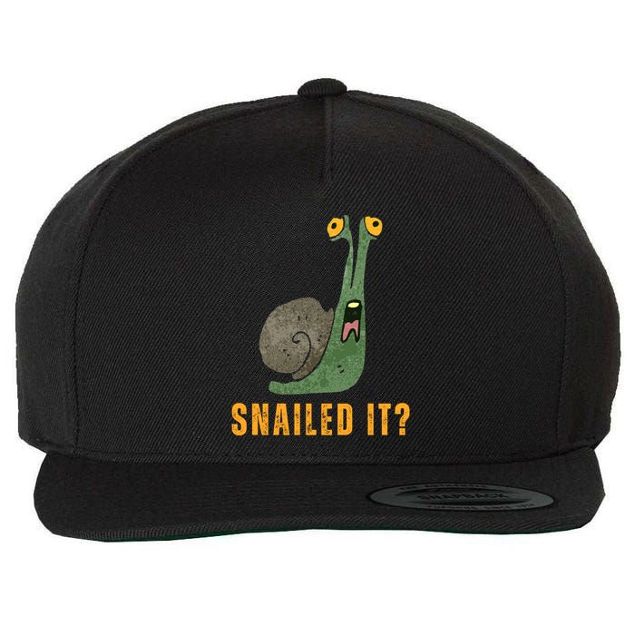 Snailed It Funny Snails Snail Lovers Wool Snapback Cap