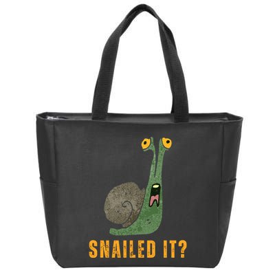 Snailed It Funny Snails Snail Lovers Zip Tote Bag