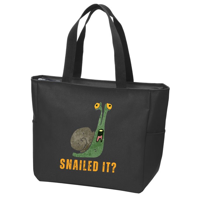 Snailed It Funny Snails Snail Lovers Zip Tote Bag