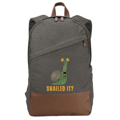 Snailed It Funny Snails Snail Lovers Cotton Canvas Backpack