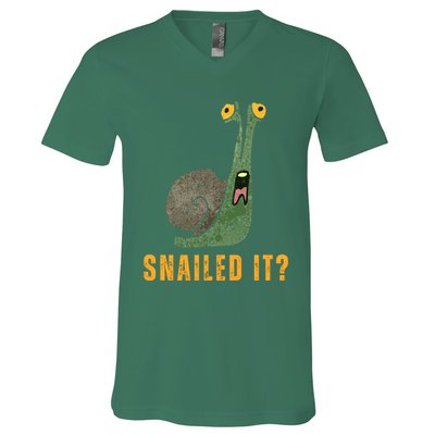Snailed It Funny Snails Snail Lovers V-Neck T-Shirt