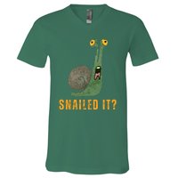 Snailed It Funny Snails Snail Lovers V-Neck T-Shirt