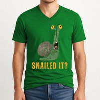 Snailed It Funny Snails Snail Lovers V-Neck T-Shirt