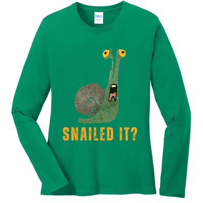 Snailed It Funny Snails Snail Lovers Ladies Long Sleeve Shirt
