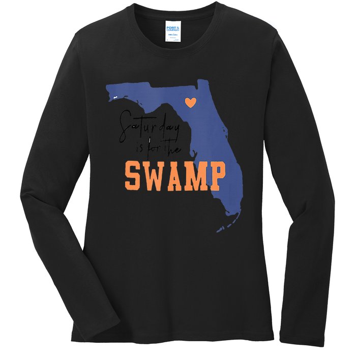 Saturday Is For The Swamp UF Football Swamp University Ladies Long Sleeve Shirt