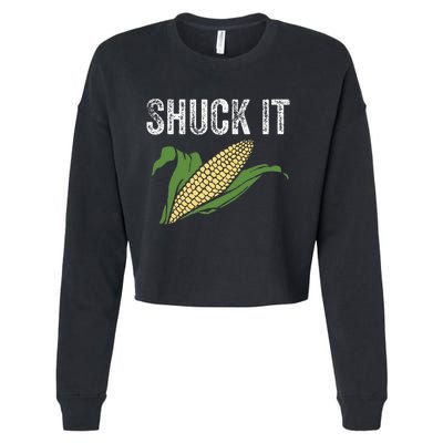 Shuck It Funny Farmer Corn Lover Market Festival Gift Cropped Pullover Crew