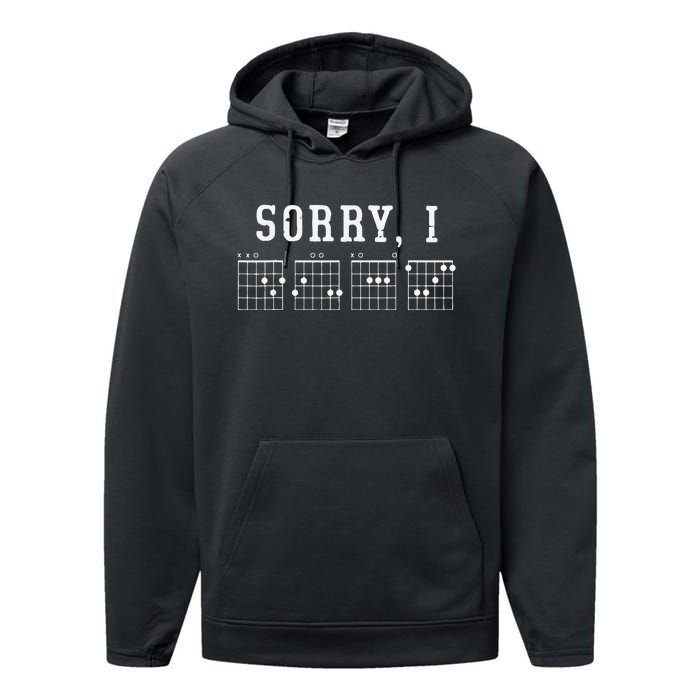 Sorry I-DGAF Funny Hidden Message Guitar Chords For Lover Performance Fleece Hoodie