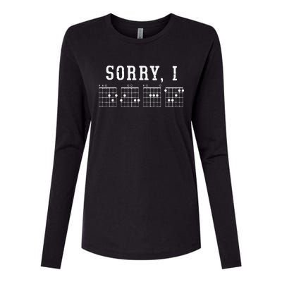 Sorry I-DGAF Funny Hidden Message Guitar Chords For Lover Womens Cotton Relaxed Long Sleeve T-Shirt