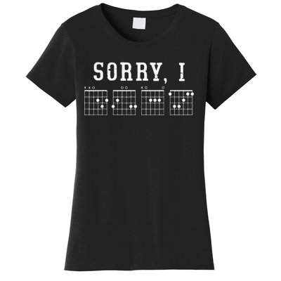 Sorry I-DGAF Funny Hidden Message Guitar Chords For Lover Women's T-Shirt