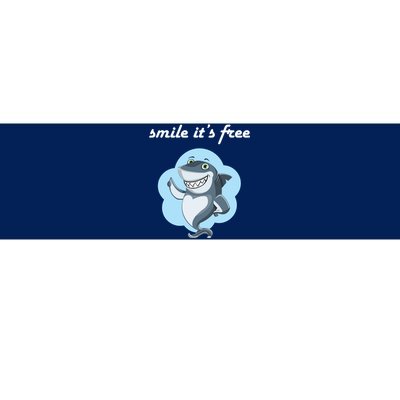 Smile Its Free Funny Shark Inspirational Bumper Sticker