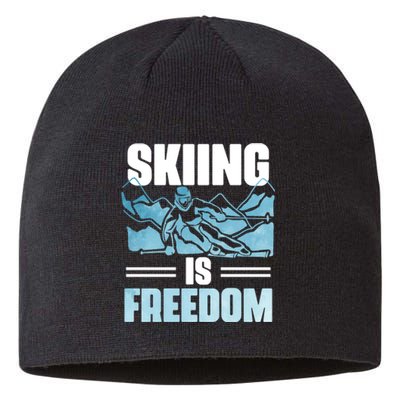 Skiing Is Freedom Gifts For Skier Sustainable Beanie