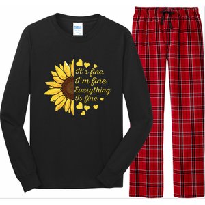 Sunflower It's Fine I'm Fine Everything Is Fine Sunflower Long Sleeve Pajama Set