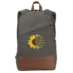 Sunflower It's Fine I'm Fine Everything Is Fine Sunflower Cotton Canvas Backpack