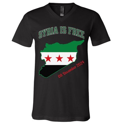 Syria Is Free Join The Freedom March Celebrate Syria V-Neck T-Shirt