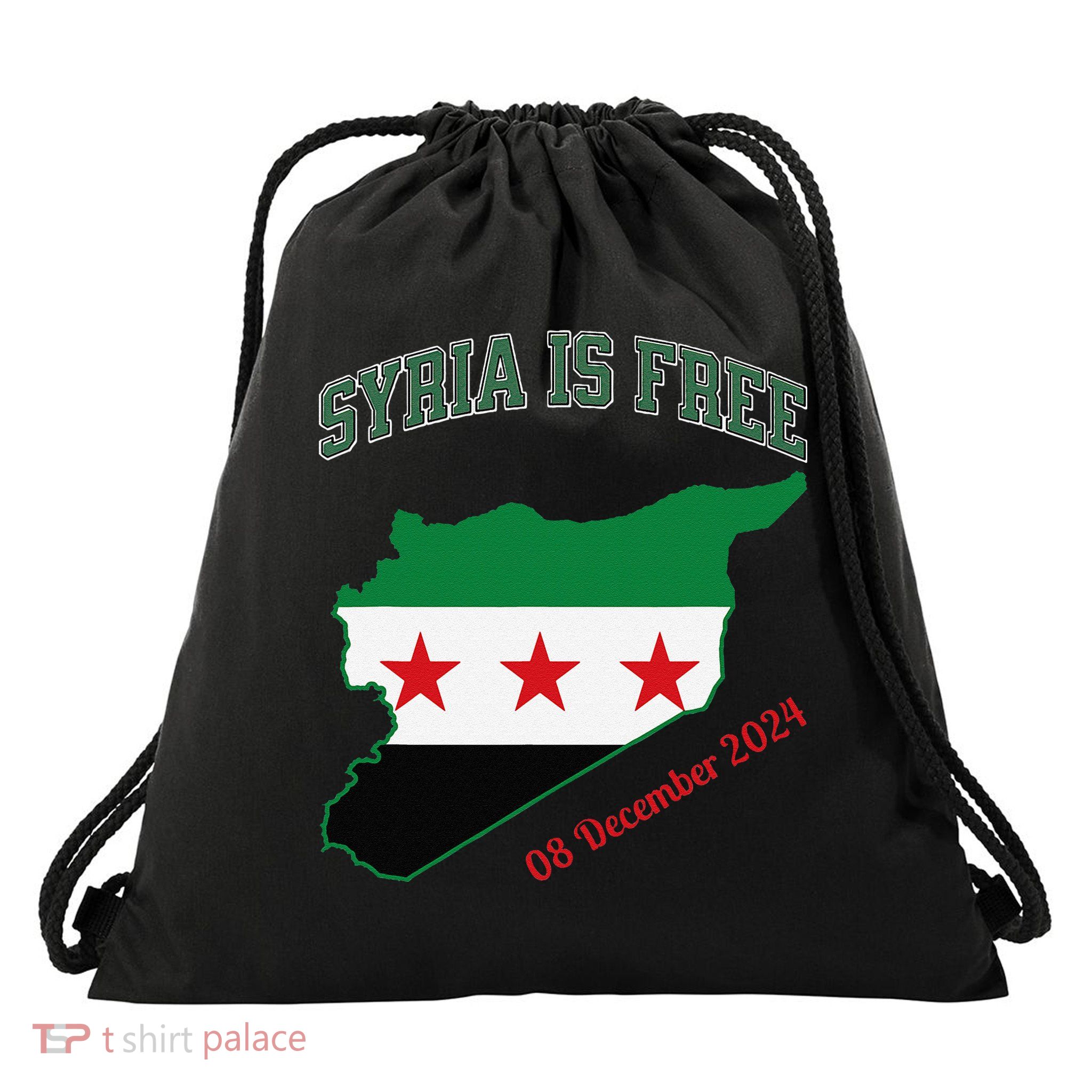 Syria Is Free Join The Freedom March Celebrate Syria Drawstring Bag