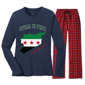 Syria Is Free Join The Freedom March Celebrate Syria Women's Long Sleeve Flannel Pajama Set 