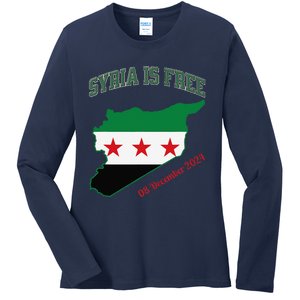 Syria Is Free Join The Freedom March Celebrate Syria Ladies Long Sleeve Shirt