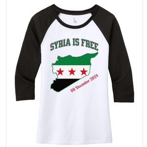 Syria Is Free Join The Freedom March Celebrate Syria Women's Tri-Blend 3/4-Sleeve Raglan Shirt