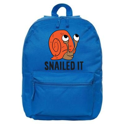 Snailed It Funny Snails Funny Gift 16 in Basic Backpack