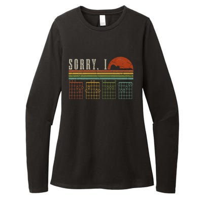 Sorry IDGAF Funny Hidden Message Guitar Chords Players Womens CVC Long Sleeve Shirt