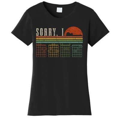 Sorry IDGAF Funny Hidden Message Guitar Chords Players Women's T-Shirt