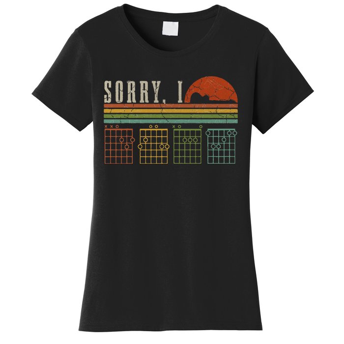 Sorry IDGAF Funny Hidden Message Guitar Chords Players Women's T-Shirt