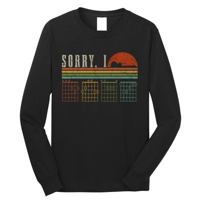 Sorry Idgaf Funny Hidden Message Guitar Chords Players Long Sleeve Shirt