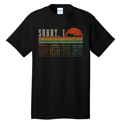 Sorry Idgaf Funny Hidden Message Guitar Chords Players Tall T-Shirt